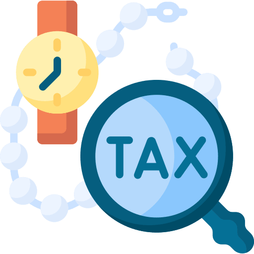 Wealth inspection pearl necklace wristwatch icon