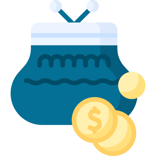 Purse currency money dollar icon