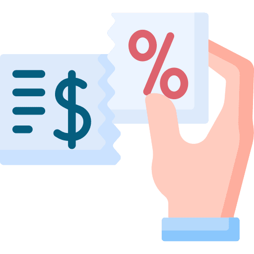 Tax percentage cut business and finance icon