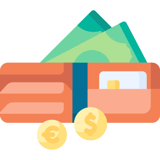 Wallet currency coin business and finance icon