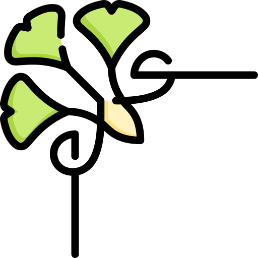 Gingko flower design art corner icon Gingko flower design art corner icon
