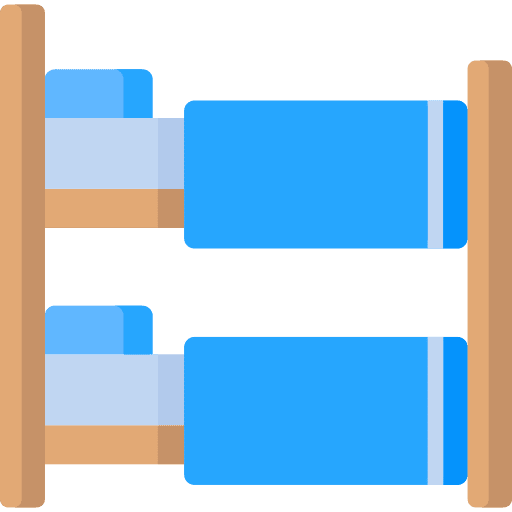 Bunk bed rest furniture and household wellness icon