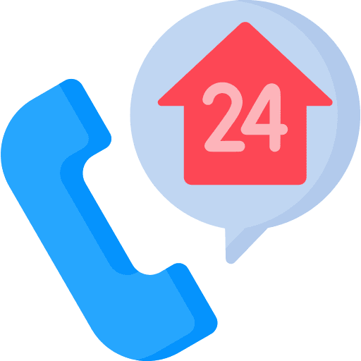 Open 24 hours help customer service call center icon