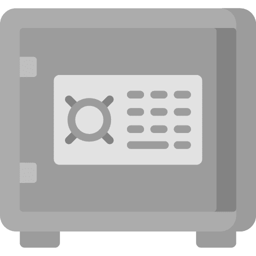 Safety box protection bank deposit box icon