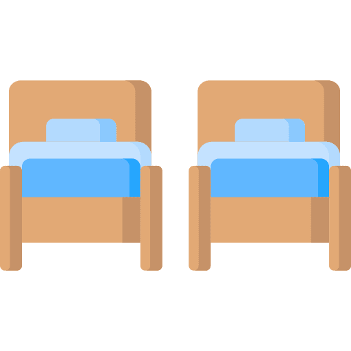 Twin beds furniture and household rest twin beds icon
