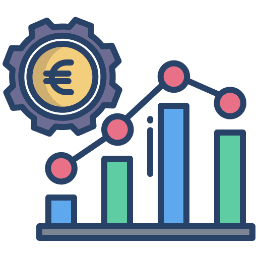 Analysis business and finance settings technical stock icon