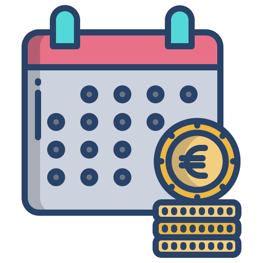 Calendar installment plan business and finance salary icon
