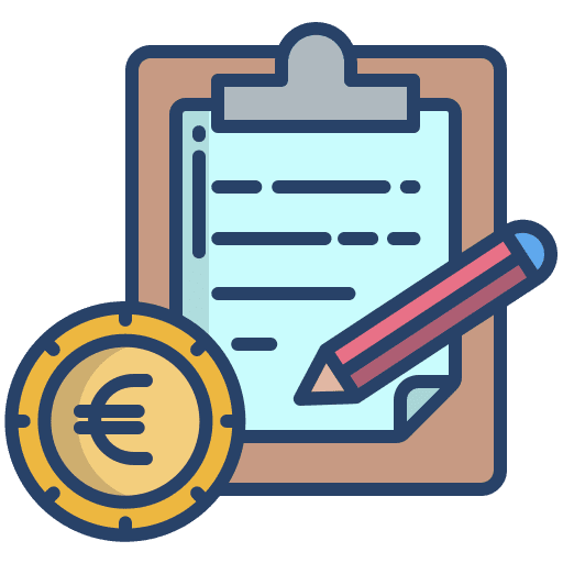 Clipboard coin euro clipboard icon
