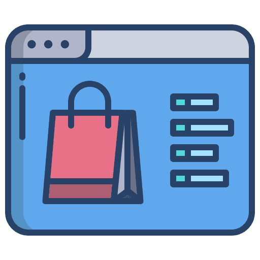Online shop online store commerce and shopping buying icon