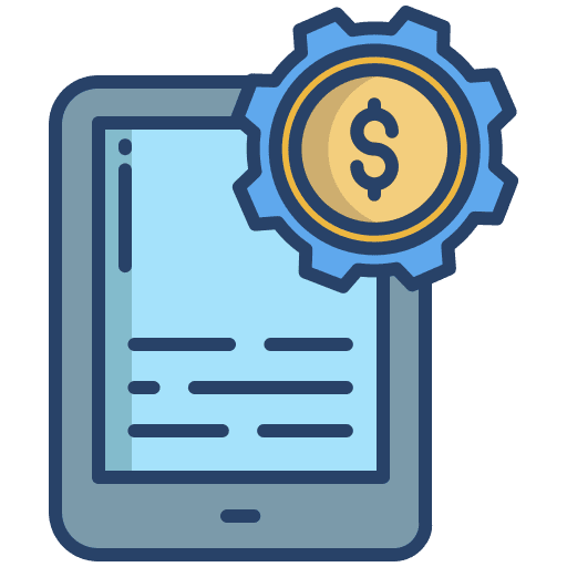 Device settings money currency business and finance icon