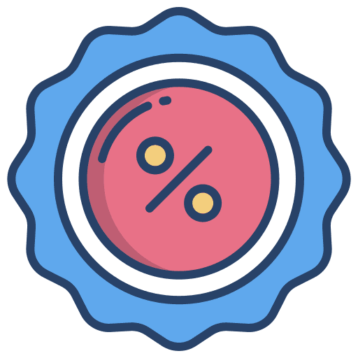 Offer percentage label business and finance icon