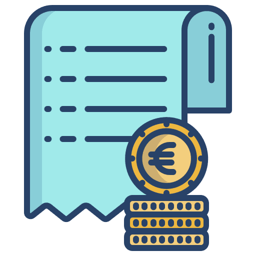 Receipt business and finance invoice receipt icon