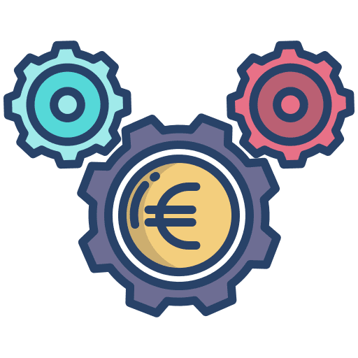 Setup money euro business and finance icon