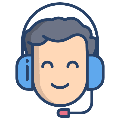 Support man contact person communications icon