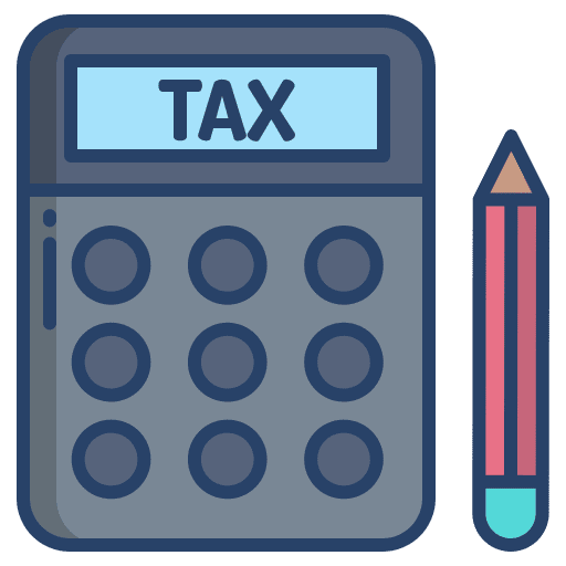 Tax payment calculation business and finance icon