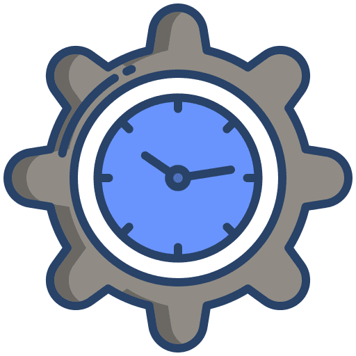 Time default clock gear icon