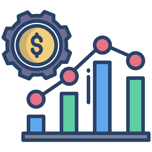 Analytics research line chart settings icon