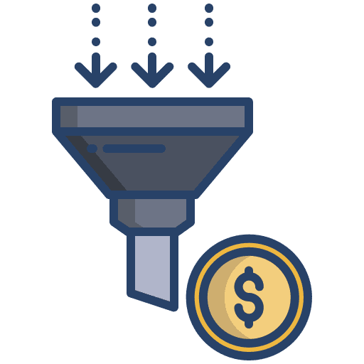 Filter coin money commerce icon