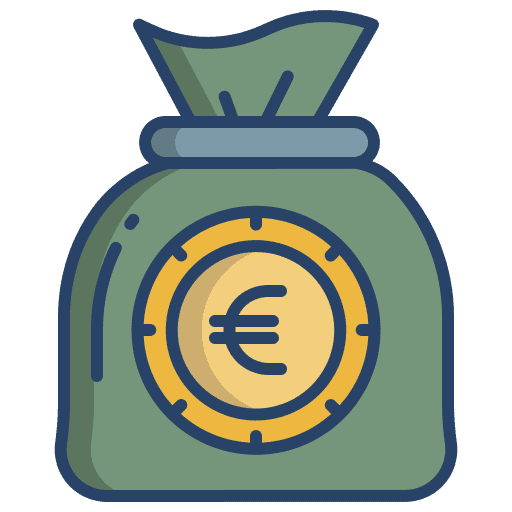 Money bag business and finance investment bank icon