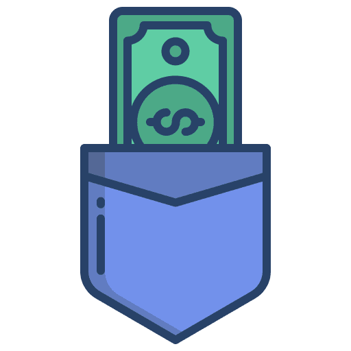 Pocket corruption business and finance bribe icon