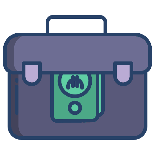 Briefcase investment salary money icon