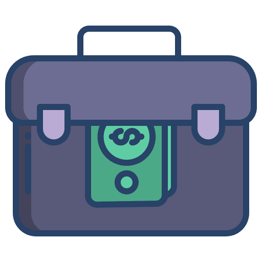 Briefcase money dollar salary icon