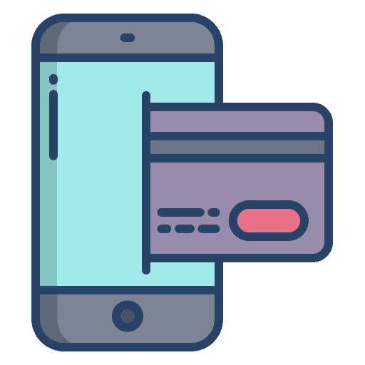 Mobile payment pay card debit card smartphone icon