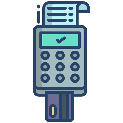 Paying commerce and shopping credit card bill icon