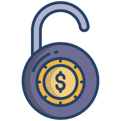 Unlock unlock currency protection icon