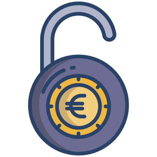 Unlocked euro protection unsecure icon