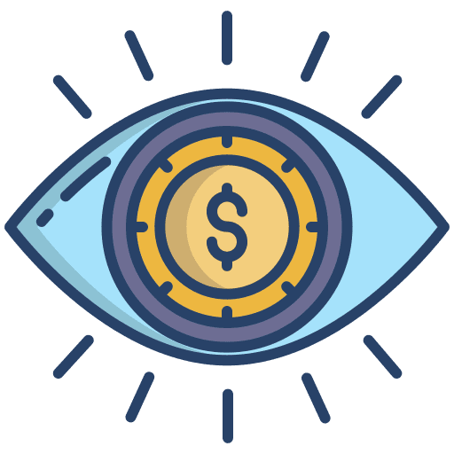 Eye vision business and finance view icon