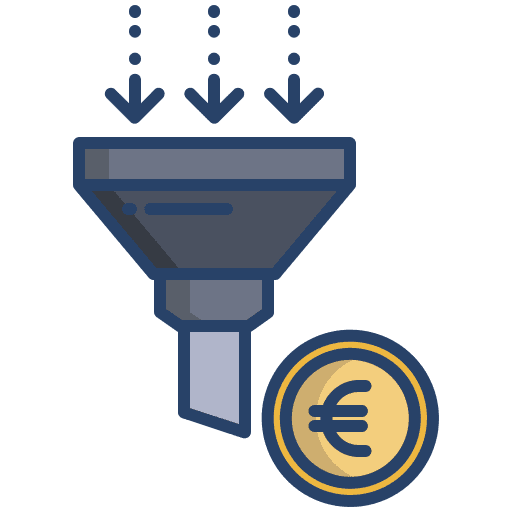 Filter coin euro sort icon