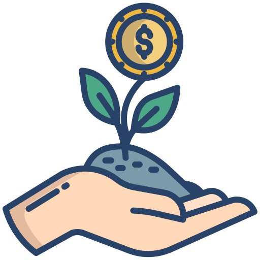 Investment growth banking dollar coin icon