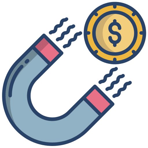Magnet dollar business and finance marketing icon