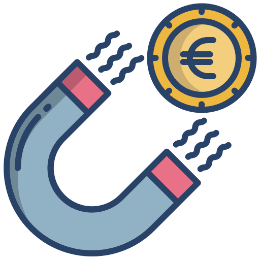 Magnet marketing attract money icon