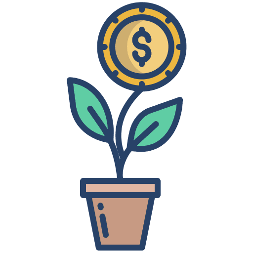 Plant money business and finance dollar icon