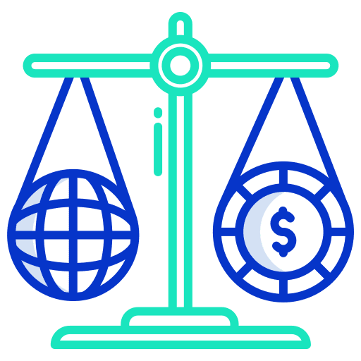 Balance private business and finance balance icon