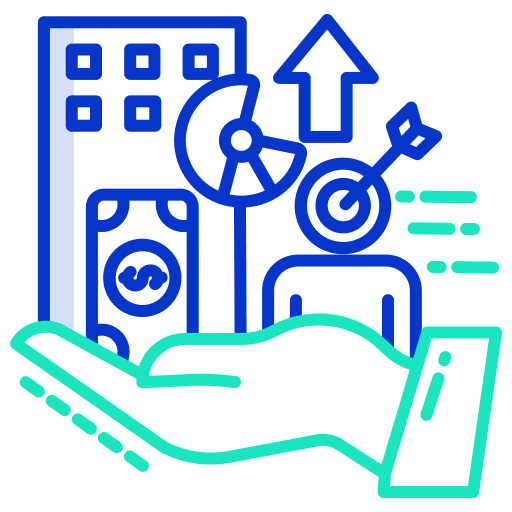 Investment flat business and finance investment icon