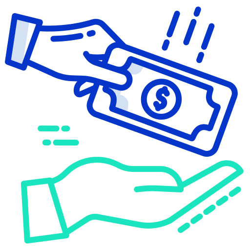 Loan business and finance giving money icon