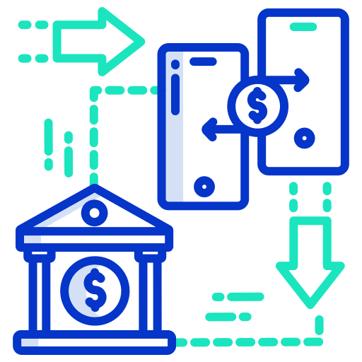 Money transfer money transfer deposit mobile icon