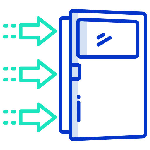 Exit buildings opened door icon