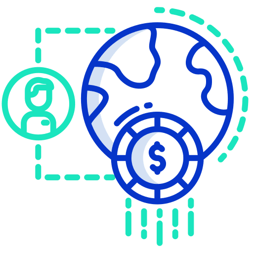 Investor business and finance dollar global icon