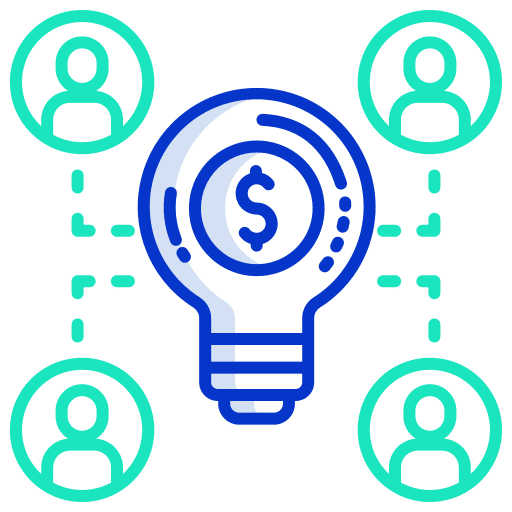 Crowdfunding dollar bulb businessman icon