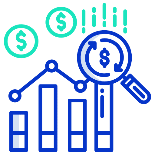 Data analytics statistics finance marketing icon