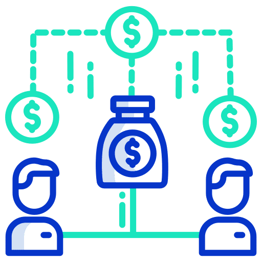 Equity balance people business and finance icon