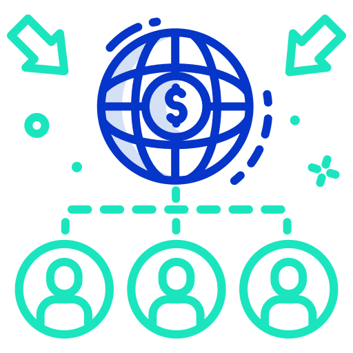 Collaboration business and finance network stakeholder icon