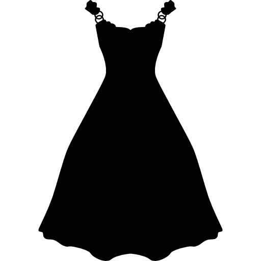 Dress long and black shape long black female icon