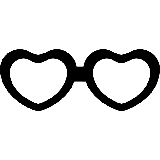 Heart shaped eyeglasses shapes heart shape eyeglass icon