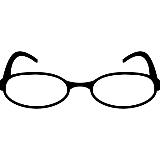 Oval shape reading eyeglasses specs eyeglasses reading glass icon