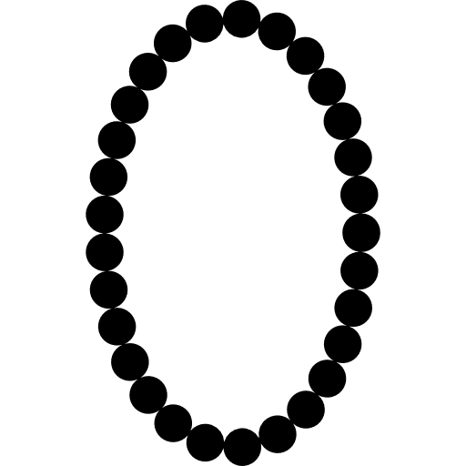 Pearls necklace oval frame shape frame necklace oval icon